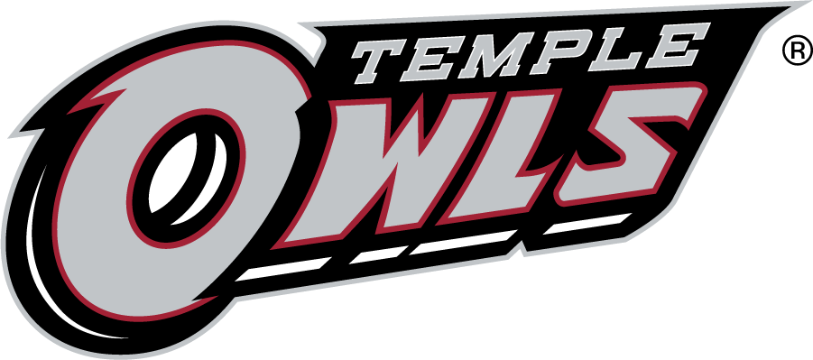 Temple Owls 2014-2020 Wordmark Logo v2 diy DTF decal sticker